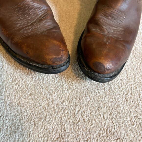 Justin Western Cowboy Boots Men\'s Size 12D Brown Leather JB1100 main image 10